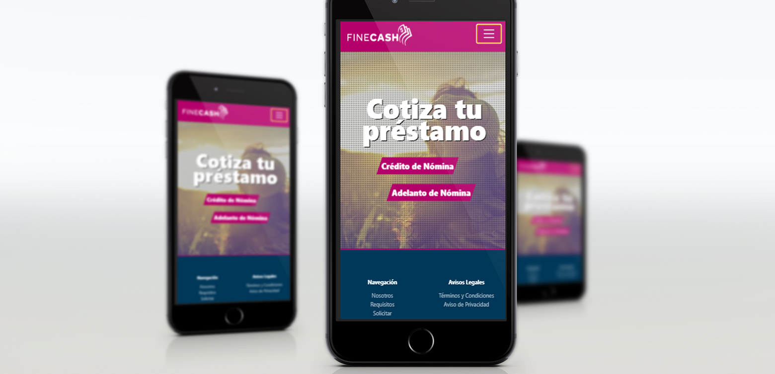 Agencia publicidad diseño gráfico y desarrollo web Finecash servicios financieros