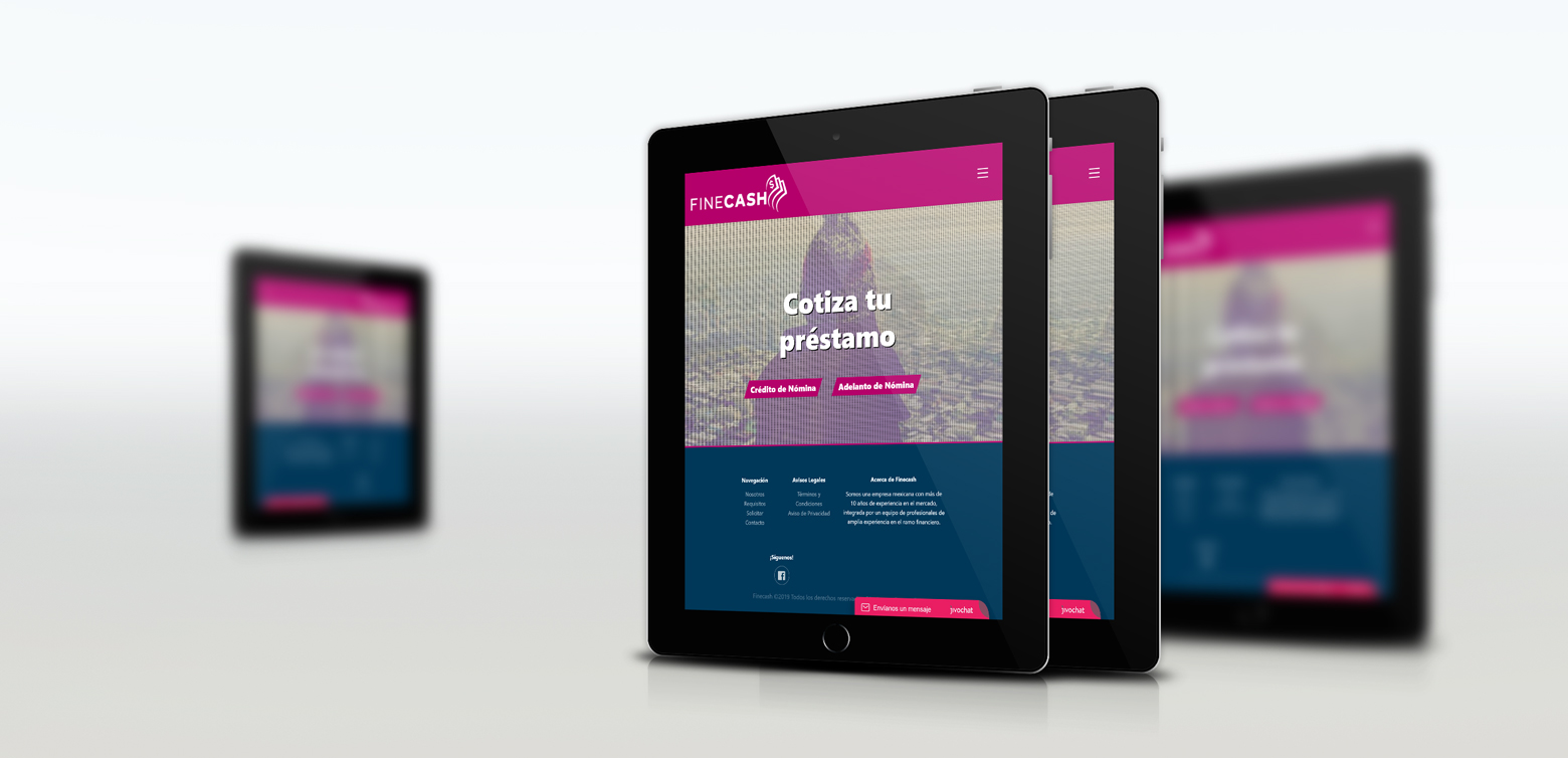 Agencia publicidad diseño gráfico y desarrollo web Finecash servicios financieros