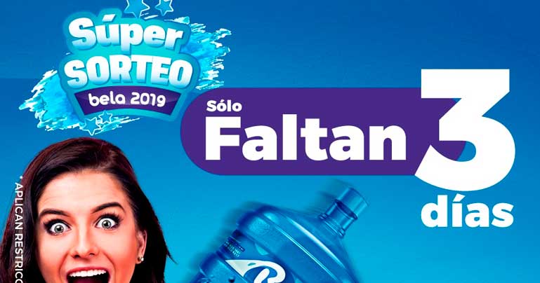 Diseño publicitario campaña sorteo audio fotografía agua purificada embotellada bela